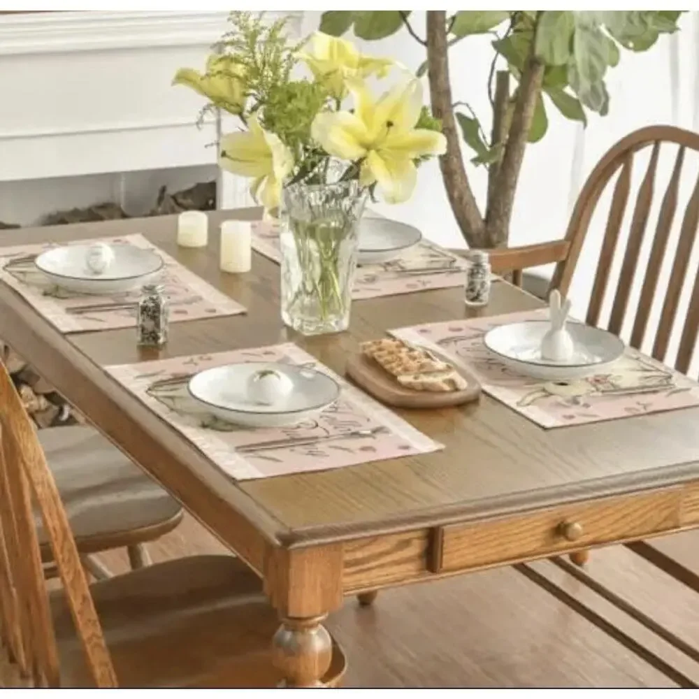 Set of 4 Easter Individual Artoid Mode Pink Bunny Placemats